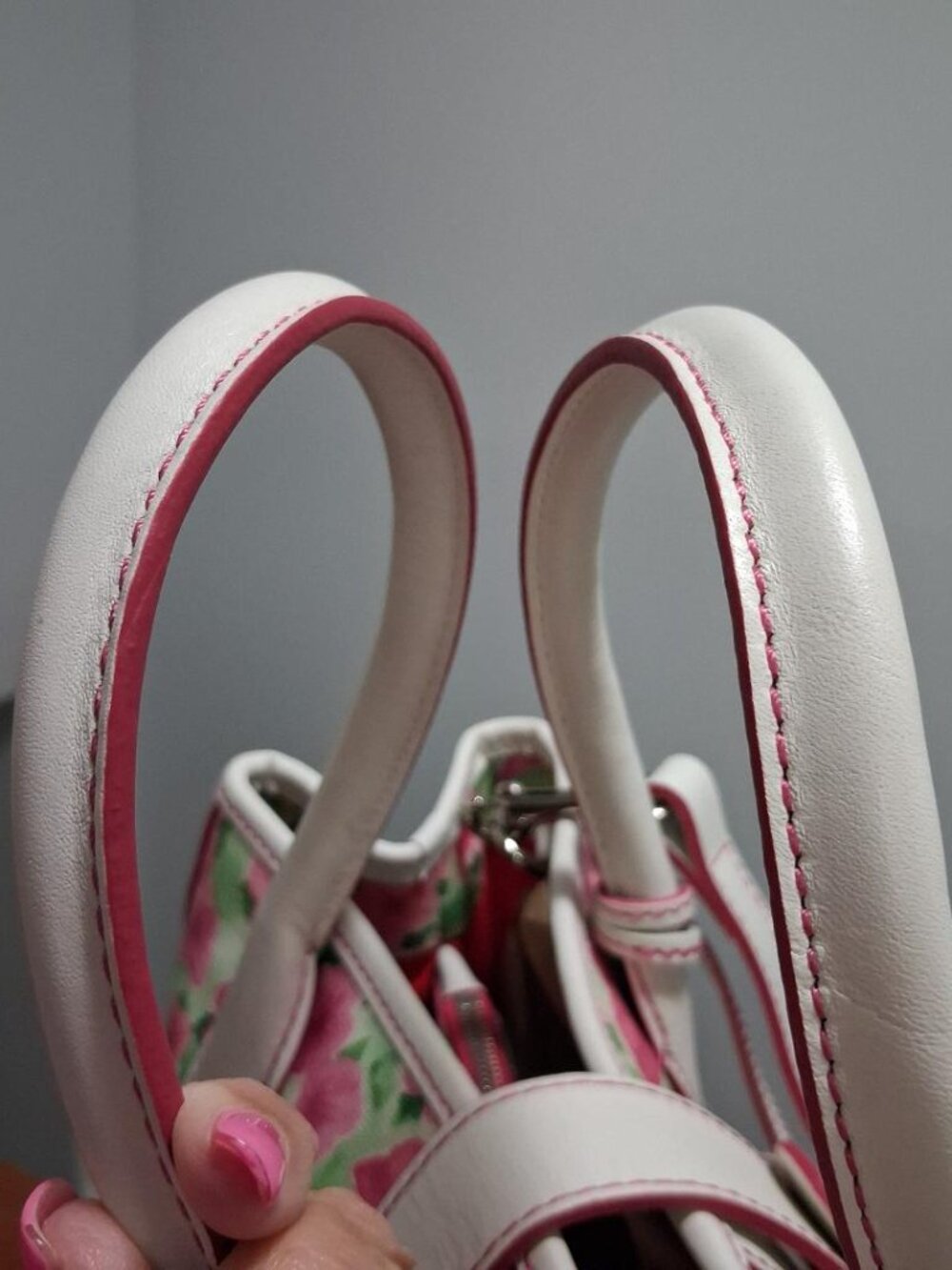 Vintage Dooney & Bourke Pink Petunia Floral Spring Satchel - Picture 7 of 12